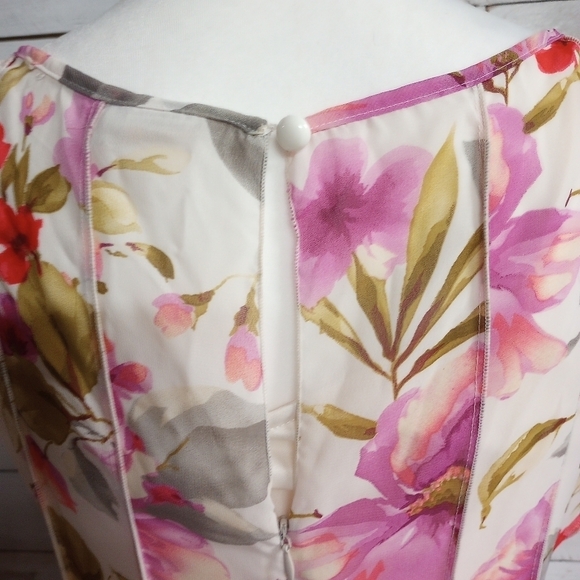 Z Studio Sleeveless, Women's 8P Sheer Slip Lined Floral A Line Spring Dress - Picture 8 of 12